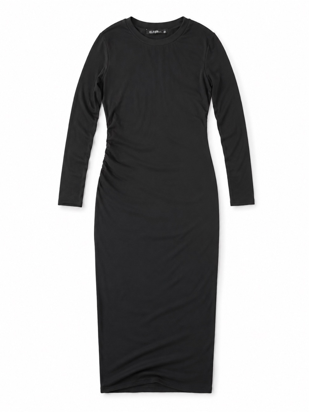RERL Style (formerly ELR Style) Bella Ribbed Knit Dress in Black